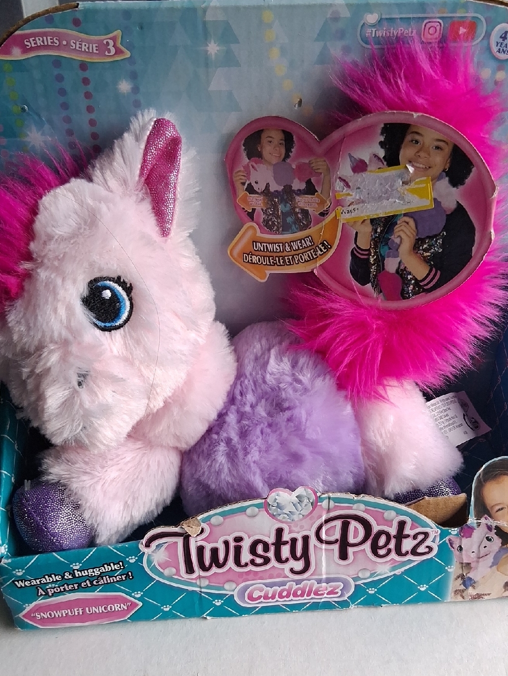 Cuddlez Pink & Purple Snowpuff Unicorn Plush